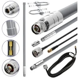 Antena z włókna szklanego LoRa 5.8 dBi Qoltec 50 cm zewnętrzna IP67 + kabel zasilający 3m