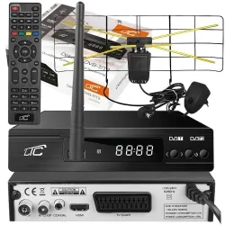 Zestaw telewizji naziemnej DVB-T tuner cyfrowy LTC DVB-T2 WiFi HEVC H.265 + antena pokojowa