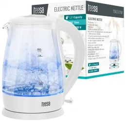 Elektryczny czajnik bezprzewodowy szklany LED Teesa TSA1511W 1,7 L - biały
