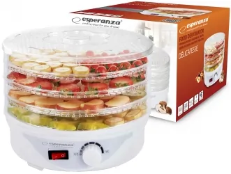 Mocna suszarka do owoców warzyw grzybów z regulacją Esperanza DÉLICATESSE 250W 