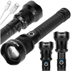 Aluminiowa latarka ręczna REBEL LED 20W ZOOM akumulator USB 800m