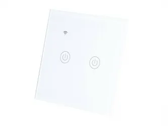 Dotykowy włącznik światła WiFi szklany podwójny - biały