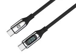 Kabel USB-C/USB-C 100W Forever LCD 1m czarny