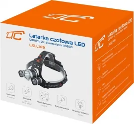 Akumulatorowa latarka czołowa 3xLED LTC 1200lm + 2 ładowarki