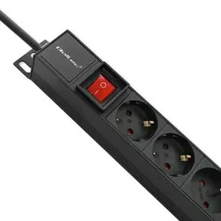 Aluminiowa listwa zasilająca PDU do szafy RACK 19'' 1U 16A 16xSCHUKO 1.8m