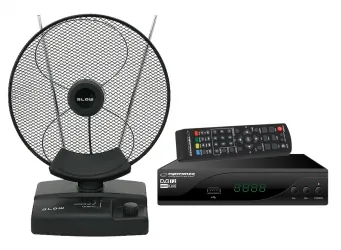 Cyfrowy zestaw telewizji naziemnej DVB-T tuner cyfrowy DVB-T2 H.265/HEVC + antena pokojowa BLOW ATD17