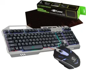 REBELTEC metalowa podświetlana klawiatura Discovery + mysz Rebeltec Cobra + mata