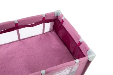 Łóżeczko turystyczne Caretero BASIC PLUS kojec + torba - różowe