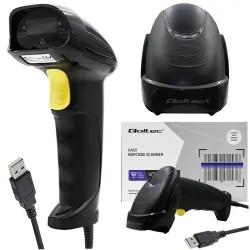 Laserowy czytnik kodów kreskowych 1D Qoltec USB