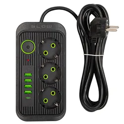 Listwa przedłużacz sieciowy BLOW 3 gniazda   4x USB   1x USC-C 3m - czarny