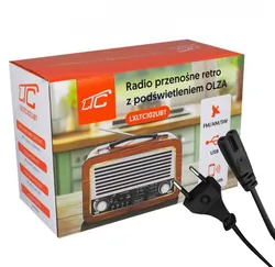 Radio przenośne z podświetleniem LTC OLZA RETRO Bluetooth USB