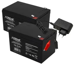 2x Akumulator żelowy 12V 10Ah XTREME   ładowarka