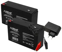 2x Akumulator żelowy XTREME 6V 12Ah   ładowarka