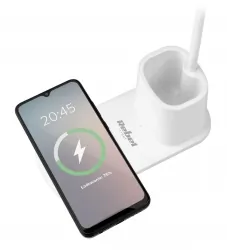 Lampka biurkowa LED Rebel z ładowarką indukcyjną - biała