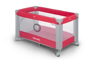 Kojec łóżeczko Lionelo Adriaa + torba + moskitiera - czerwone