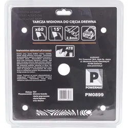 Tarcza widiowa do drewna 255x30 60 zębów Powermat TDD-255x30x60Z