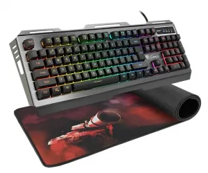 Zestaw klawiatura aluminiowa Genesis RHOD 420 + mysz + mata GENESIS CARBON
