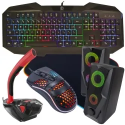 Klawiatura gamingowa podświetlana REBELTEC PATROL mata mysz dla graczy