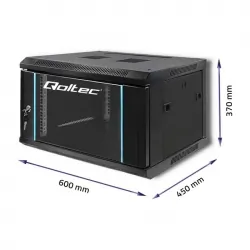 Szafa instalacyjna RACK Qoltec 19&#039;&#039; 6U 600 x 370 x 450 - czarna