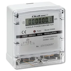 Jednofazowy elektroniczny licznik miernik zużycia energii Qoltec 230V LCD