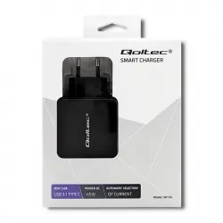 Ładowarka sieciowa Qoltec 45W 5-20V 2-3A USB-C PD czarna