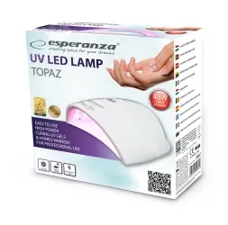 Lampa do paznokci UV/LED Esperanza Topaz 48W Dual LED do lakieru hybrydowego, żelu