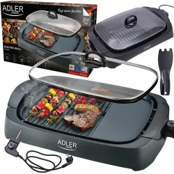 Grill elektryczny ze szklaną pokrywą Adler AD 6610 3000W