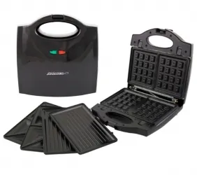 Toster gofrownica sandwich Esperanza 3w1 PORTABELLA opiekacz grill 700W nieprzywierający - czarny