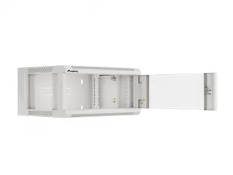 Szafa instalacyjna RACK wisząca 19'' 15U 570x450 drzwi szklane szybki montaż Lanberg (flat pack) - szara