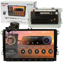 Radio samochodowe BLOW CP02 2DIN 9" Android WiFi GPS CarPlay - do VW SKODA SEAT