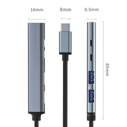 Hub adapter rozdzielacz USB-C 3.1 5w1 Qoltec na USB-C PD   USB-C   2x USB 2.0   USB 3.0