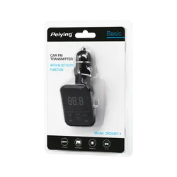 Transmiter FM samochodowy z zestawem głośnomówiącym Peiying Bluetooth 2xUSB