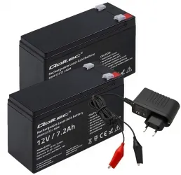 2x Akumulator AGM Qoltec 12V 7.2Ah HQ + ładowarka