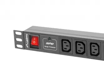 Listwa zasilająca RACK PDU LANBERG do szafy RACK 19&quot; 1U 10A 2m 10xIEC C13 czarna C14