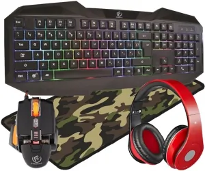 REBELTEC PATROL klawiatura dla graczy z podświetleniem RGB + mata + mysz + słuchawki