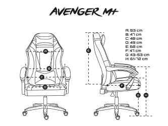 Fotel GAMINGOWY FURY AVENGER M+ czarno -biały