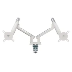 Uchwyt biurkowy gazowy do 2 monitorów LED/LCD 17-32 cala + 2xUSB - ART L-20GD biały