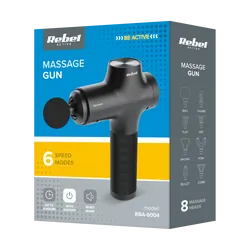 Masażer pistolet do masażu mięśni TEESA RELAX GUN MG60, 8 nakładek - czarny