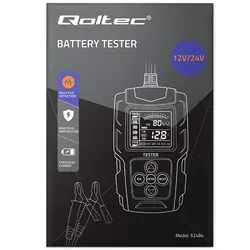 Cyfrowy tester akumulatora z wyświetlaczem LCD Qoltec 12V/24V 3Ah-200Ah