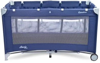 Łóżeczko turystyczne Caretero BASIC PLUS kojec + torba - granatowe
