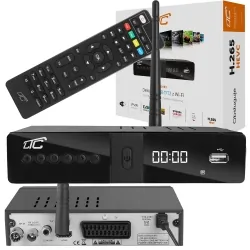 Tuner cyfrowy LTC DVB-T2 WiFi HEVC H.265 z programowalnym pilotem