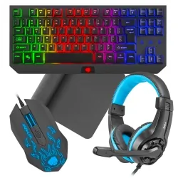 Klawiatura gamingowa podświetlana dla graczy FURY TKL HURRICANE + mysz FURY WARRIOR + mata LED