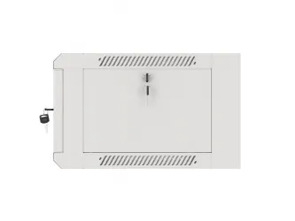 Szafa instalacyjna RACK wisząca 19'' 15U 570x450 drzwi szklane szybki montaż Lanberg (flat pack) - szara