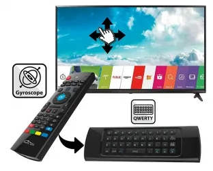 Nowoczesny pilot 3 w 1 Pilot RF/IR, pełna klawiatura QWERTY oraz myszka żyroskopowa