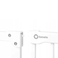 Bramka barierka ochronna zabezpieczająca drzwi schody Lionelo Truus Slim LED z czujnikiem zmierzchu rozporowa do 105 cm - biała