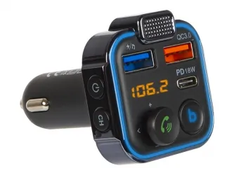 Podświetlany transmiter FM z zestawem głośnomówiącym BLOW Bluetooth 5.0 +QC3.0