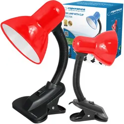 Lampka biurkowa z klipsem E27 Esperanza PROCYON - czerwona