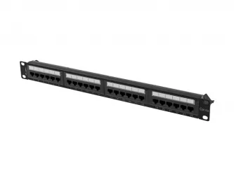 Patch panel 24x port 1U LANBERG do szafy RACK 19&quot; KAT.6A czarny