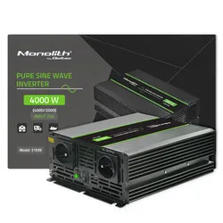 Przetwornica napięcia Qoltec Monolith 24V/230V 2000W/4000W USB Czysty Sinus