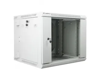 Szafa instalacyjna RACK wisząca 19'' 9U 600x600 drzwi szklane Lanberg - szara